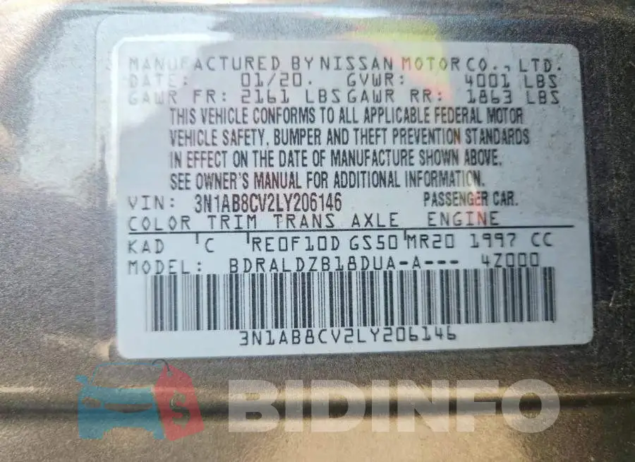 3N1AB8CV2LY206146 Photo# 12