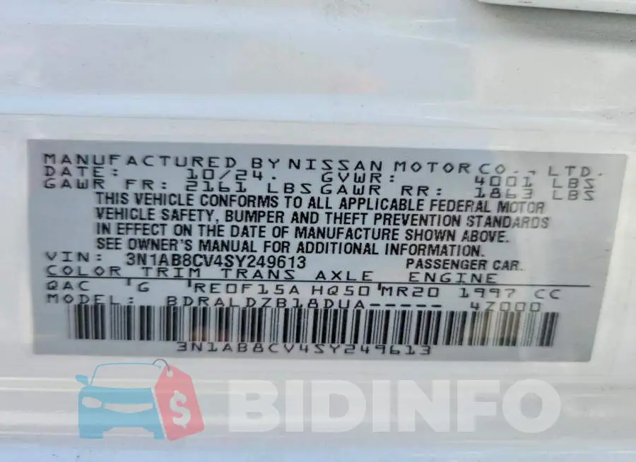 3N1AB8CV4SY249613 Photo# 12