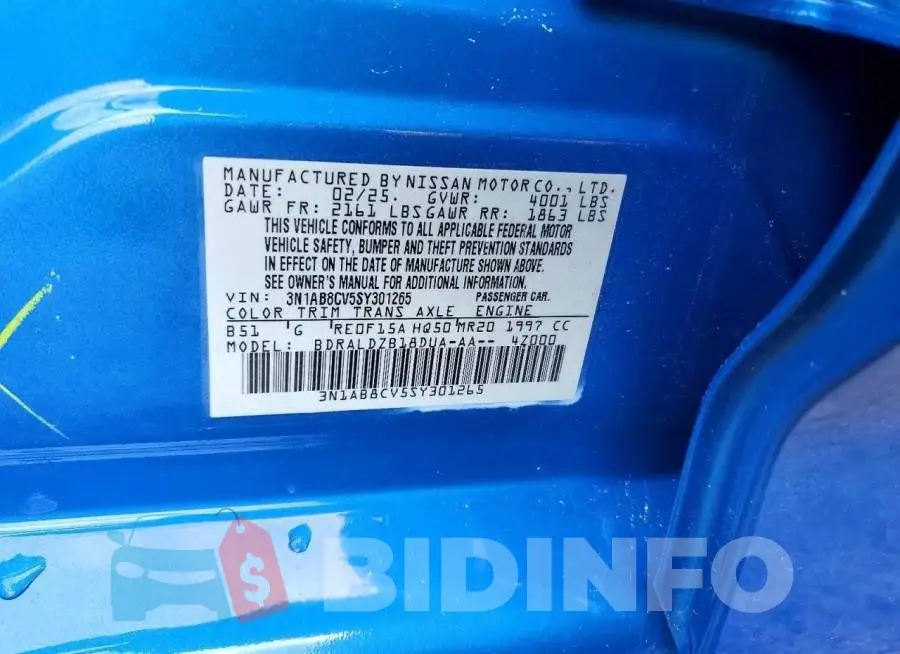 3N1AB8CV5SY301265 Photo# 13