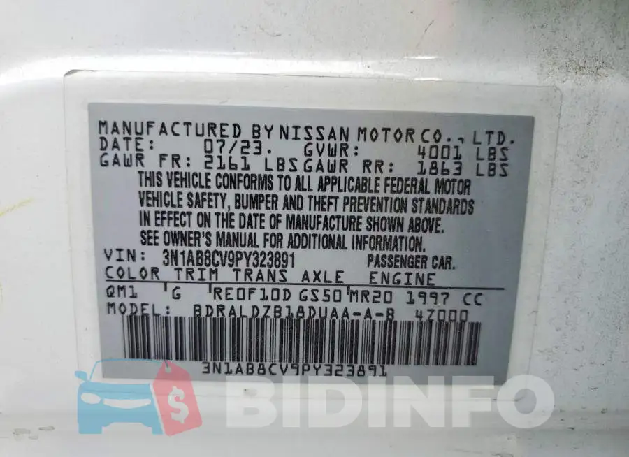 3N1AB8CV9PY323891 Photo# 12