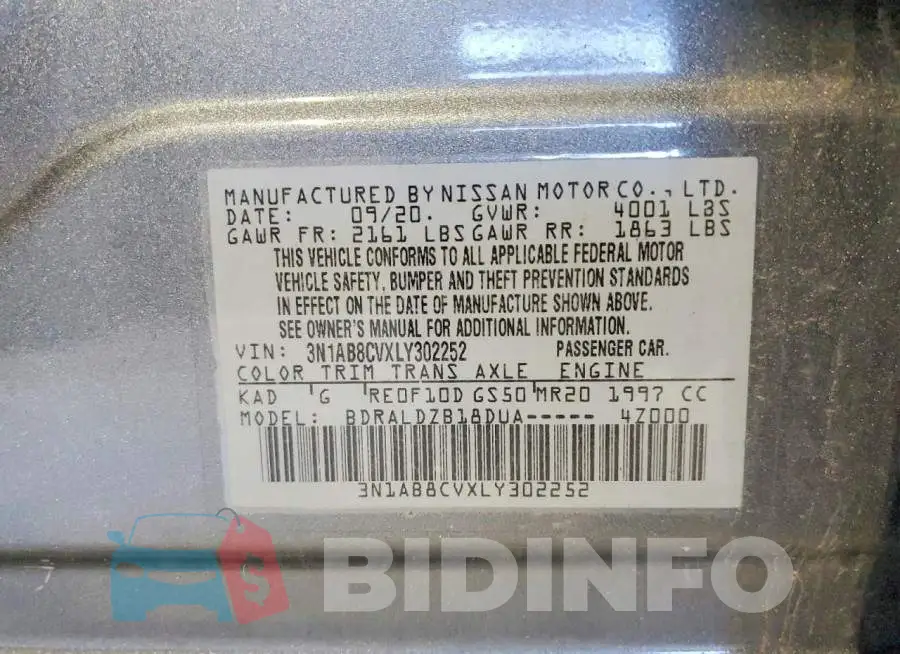 3N1AB8CVXLY302252 Photo# 12
