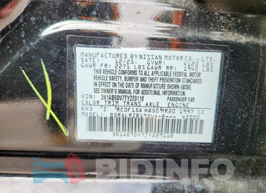 3N1AB9DV7TY229118 Photo# 12
