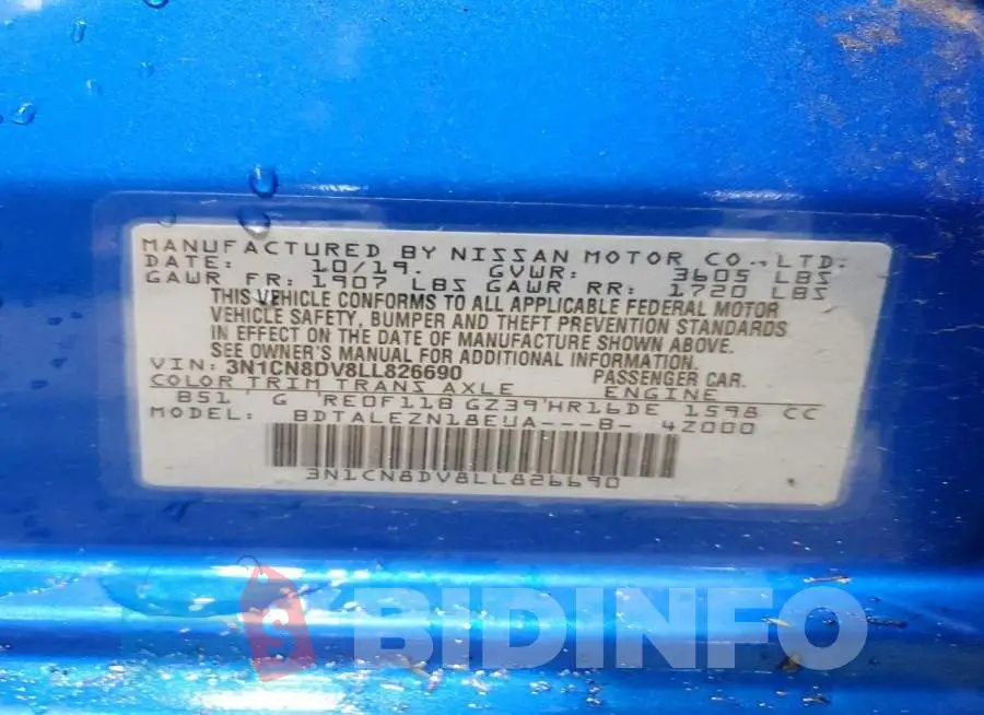 3N1CN8DV8LL826690 Photo# 13