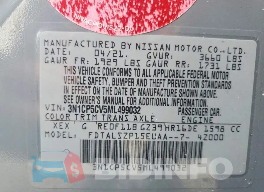 3N1CP5CV5ML499032 Photo# 13