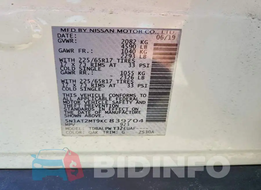 5N1AT2MT9KC839704 Photo# 13