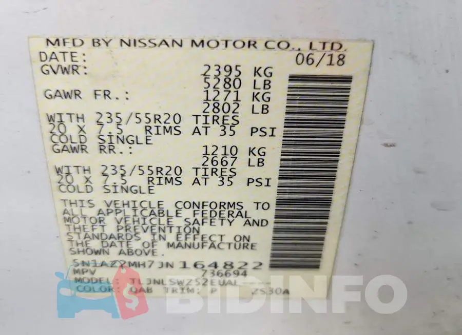5N1AZ2MH7JN164822 Photo# 14