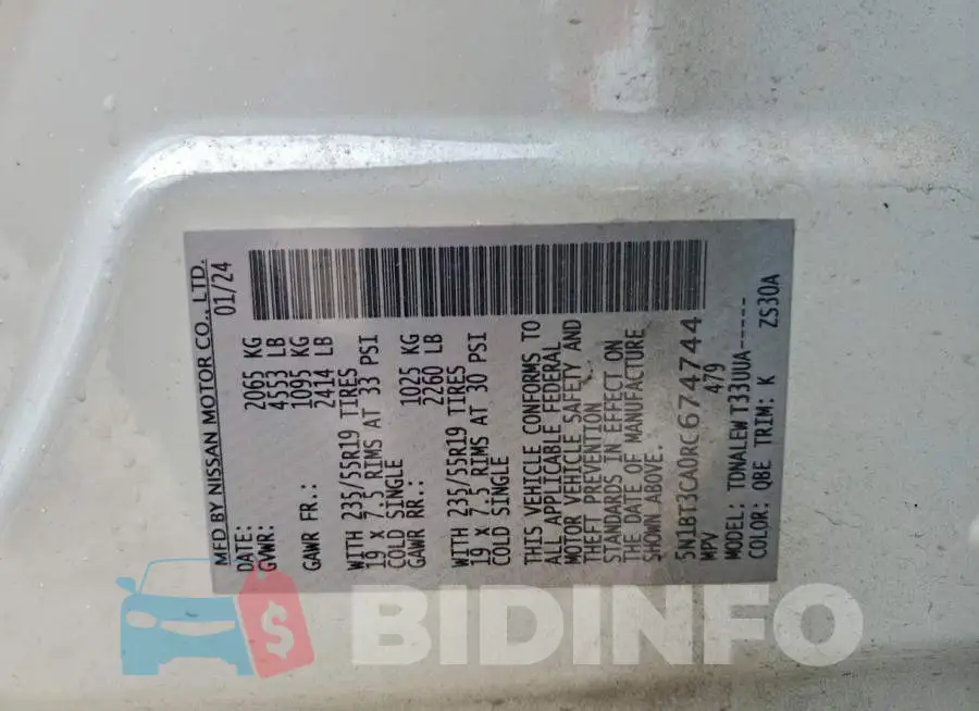 5N1BT3CA0RC674744 Photo# 13
