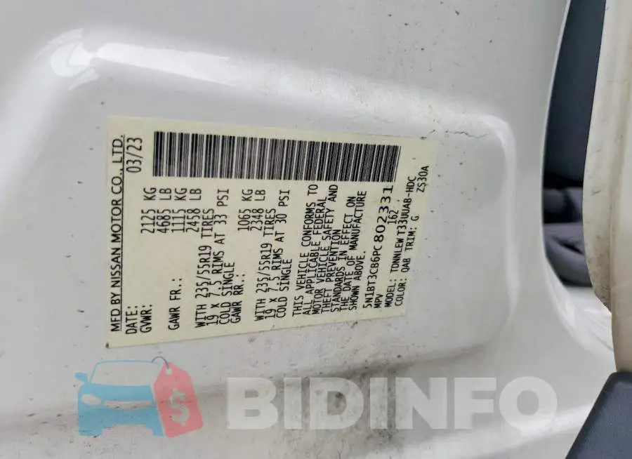 5N1BT3CB6PC802331 Photo# 13