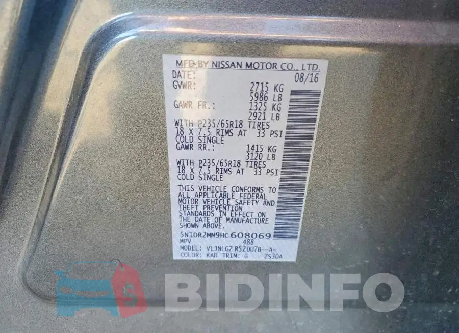 5N1DR2MM9HC608069 Photo# 13