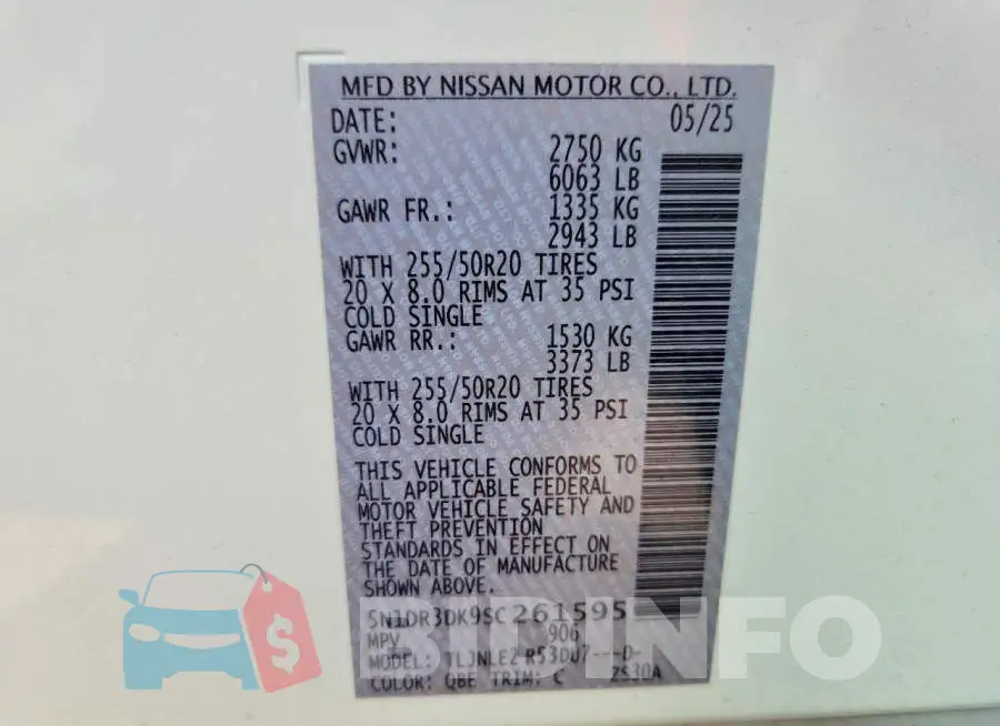 5N1DR3DK9SC261595 Photo# 12