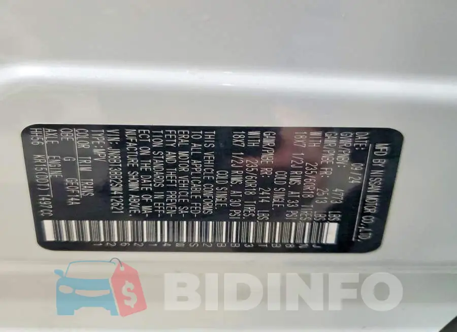 JN8BT3BB2SW412621 Photo# 13