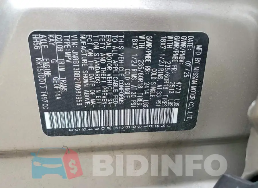 JN8BT3BB2TW081959 Photo# 13