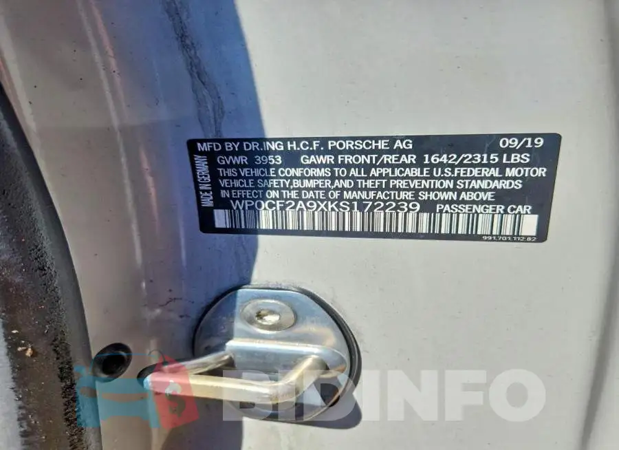 WP0CF2A9XKS172239 Photo# 12