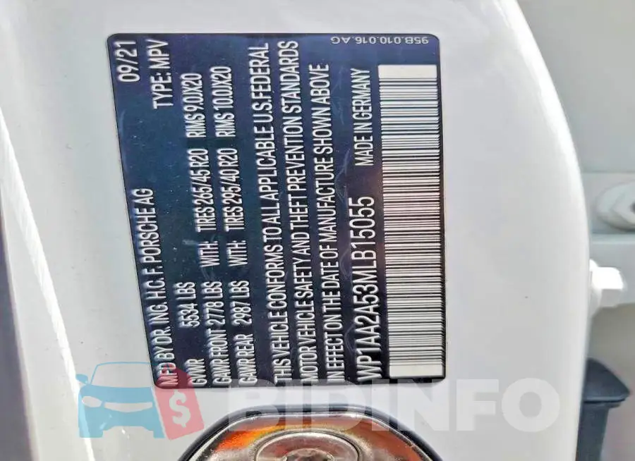 WP1AA2A53MLB15055 Photo# 13