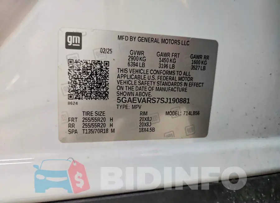5GAEVARS7SJ190881 Photo# 13