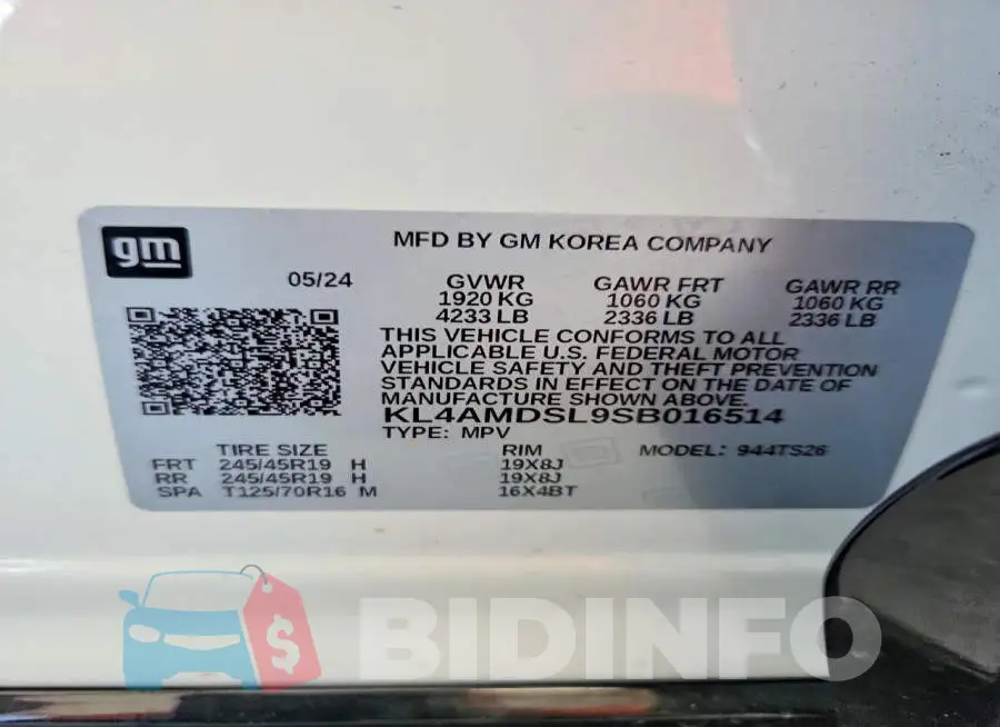 KL4AMDSL9SB016514 Photo# 12