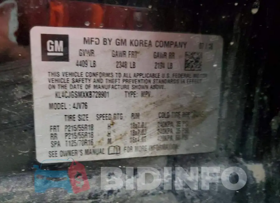 KL4CJGSMXKB728901 Photo# 13