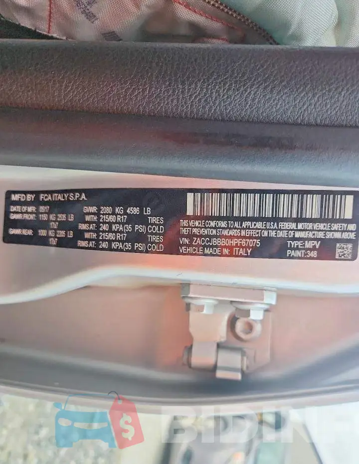 ZACCJBBB0HPF67075 Photo# 12