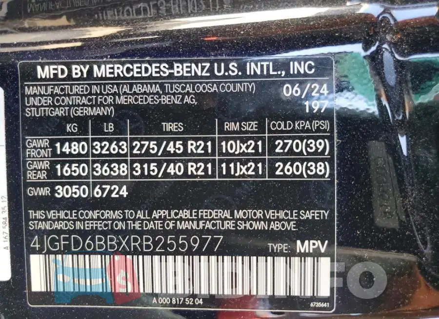 4JGFD6BBXRB255977 Photo# 13
