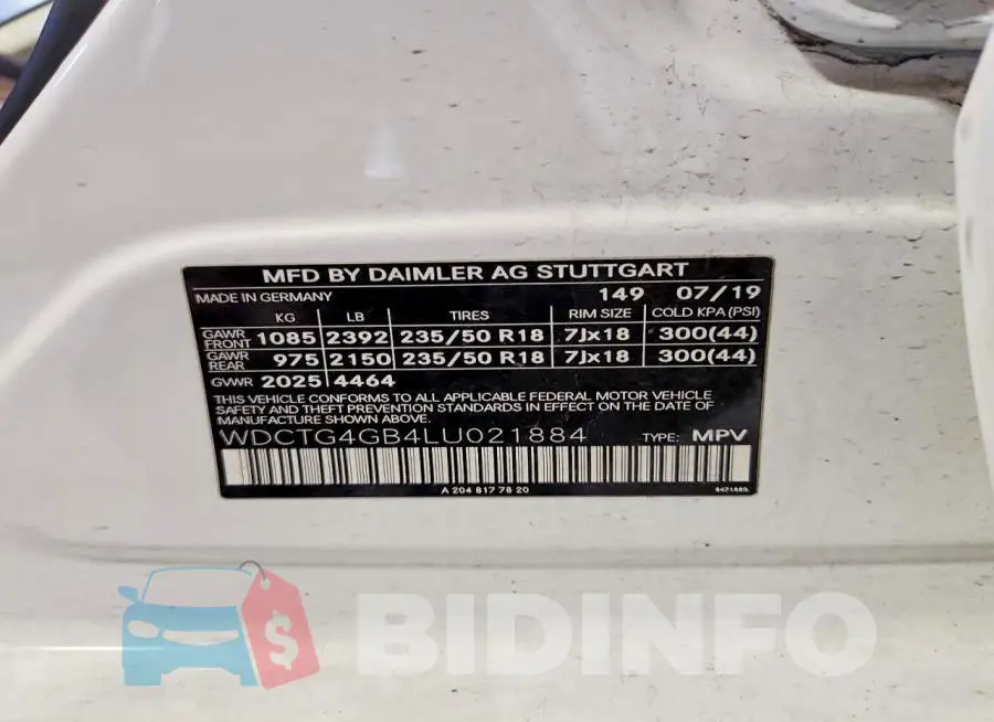 WDCTG4GB4LU021884 Photo# 12