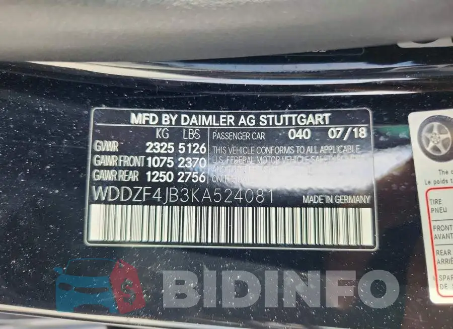WDDZF4JB3KA524081 Photo# 12