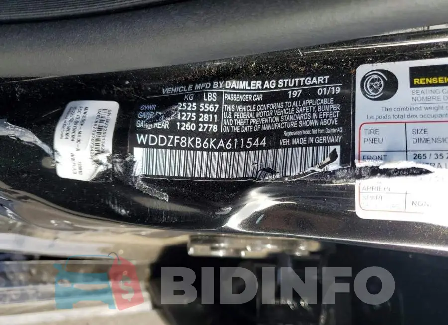 WDDZF8KB6KA611544 Photo# 13