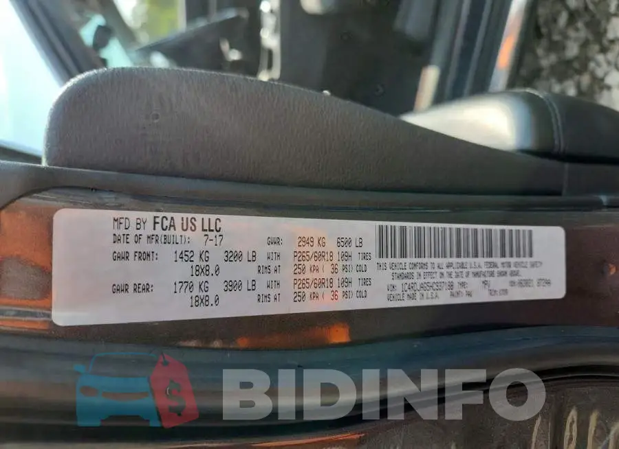 1C4RDJAG5HC937188 Photo# 13