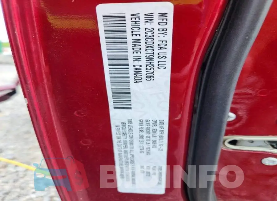 2C3CDXCT9NH257066 Photo# 13