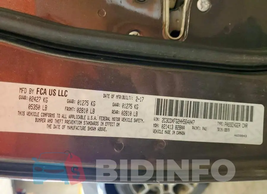 2C3CDXFG2HH564047 Photo# 12