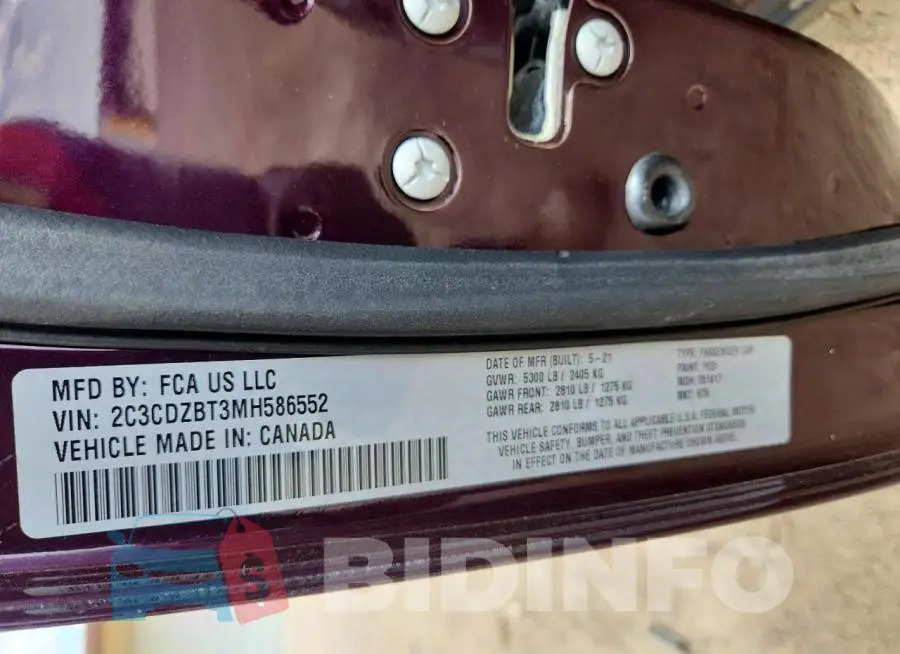 2C3CDZBT3MH586552 Photo# 13