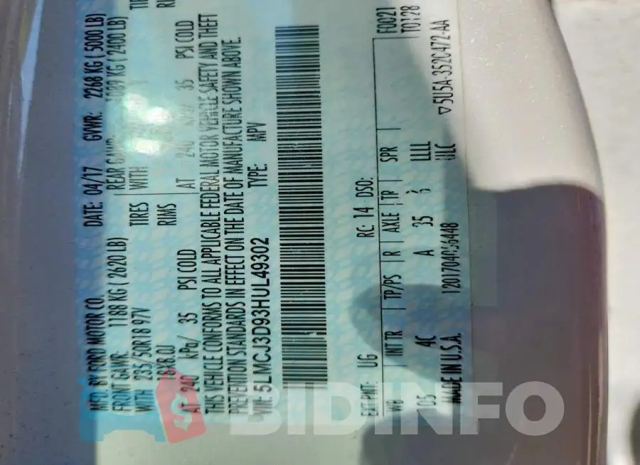 5LMCJ3D93HUL49302 Photo# 12