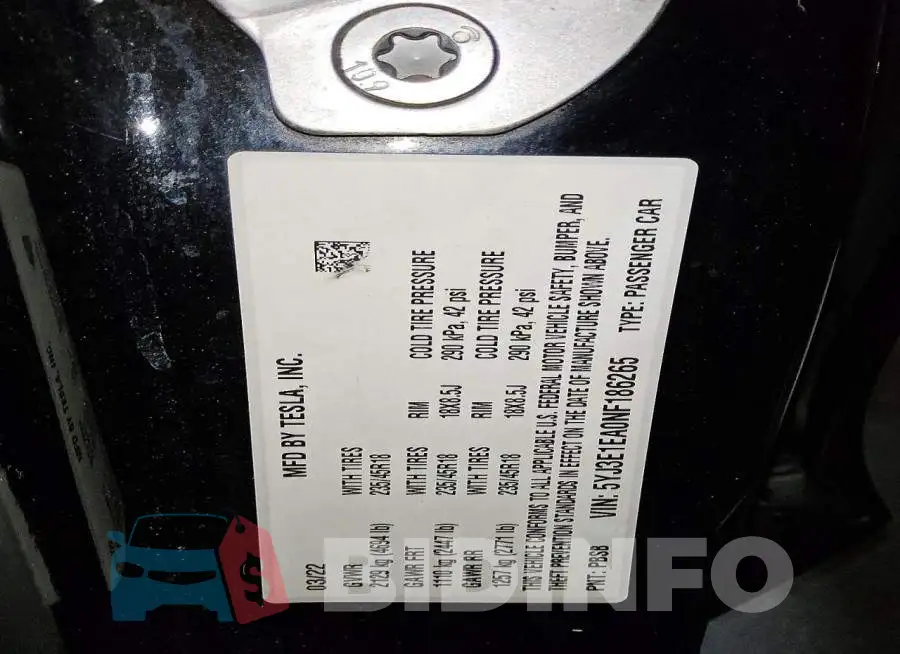5YJ3E1EA0NF186265 Photo# 12