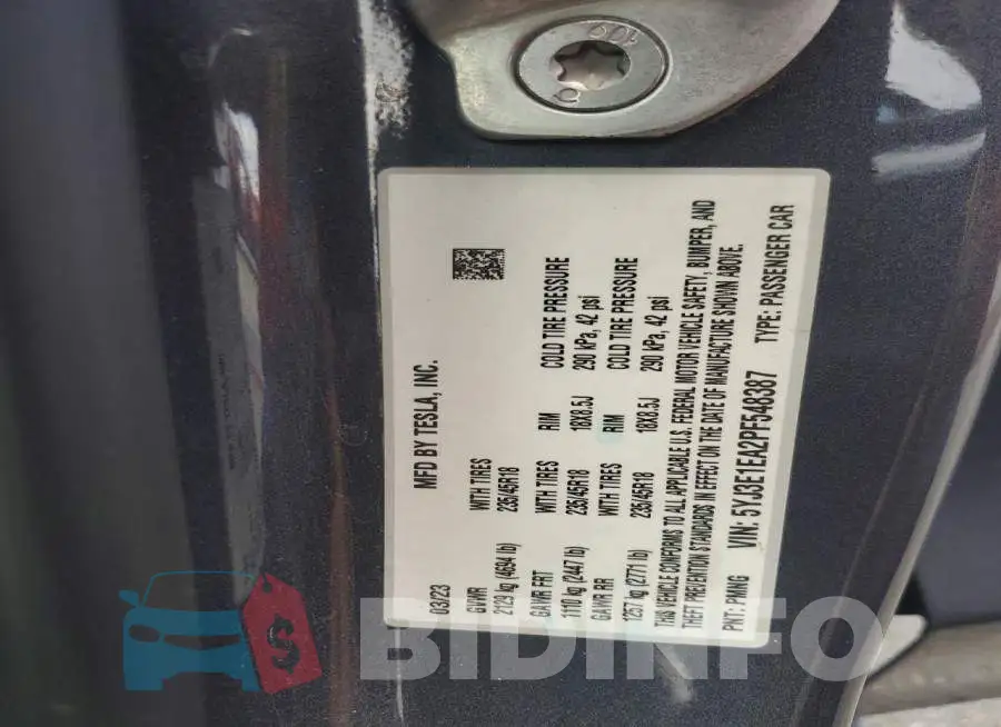 5YJ3E1EA2PF548387 Photo# 12