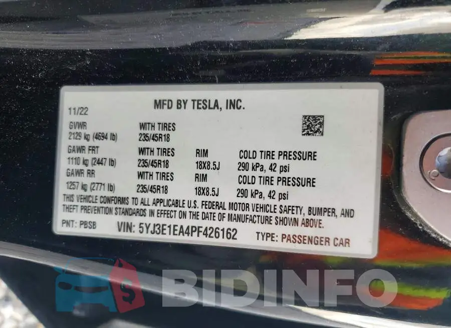 5YJ3E1EA4PF426162 Photo# 12