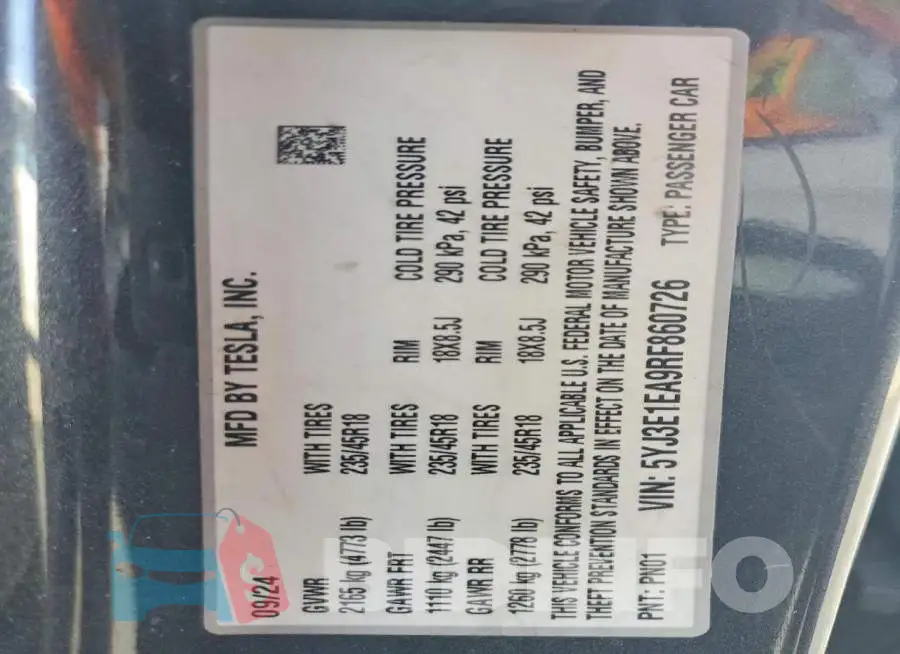 5YJ3E1EA9RF860726 Photo# 12