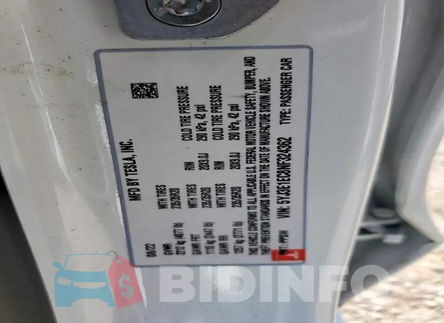 5YJ3E1EC8NF324362 Photo# 12