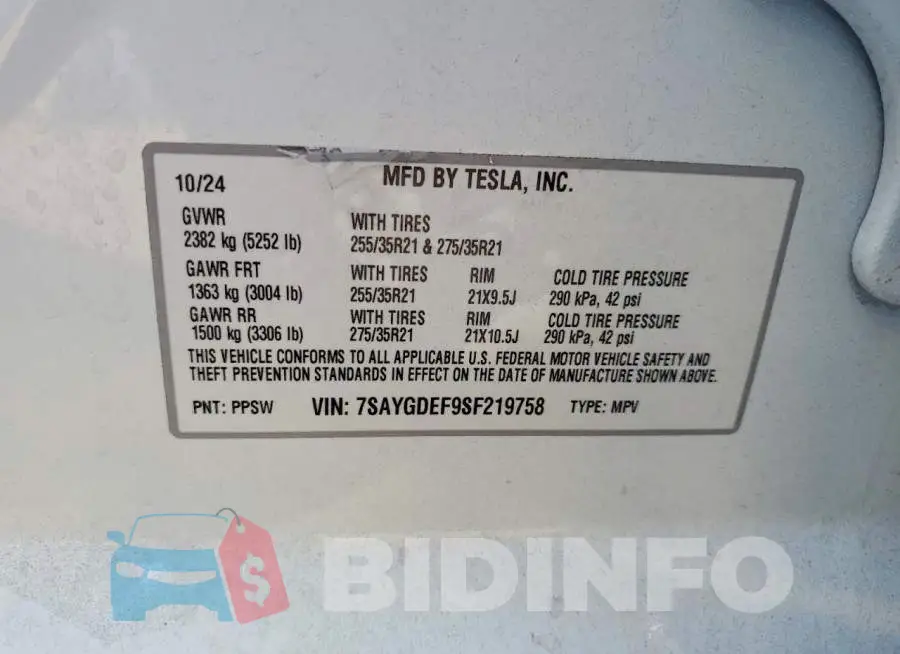 7SAYGDEF9SF219758 Photo# 12