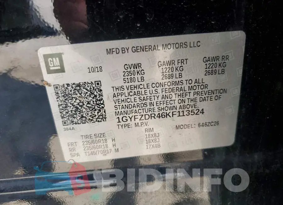 1GYFZDR46KF113524 Photo# 13