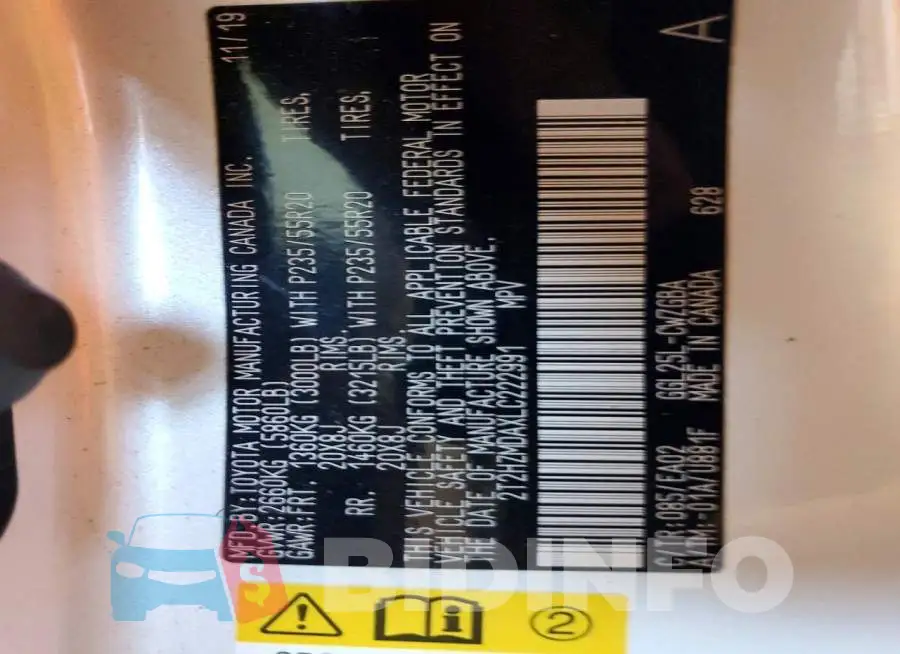 2T2HZMDAXLC222991 Photo# 13
