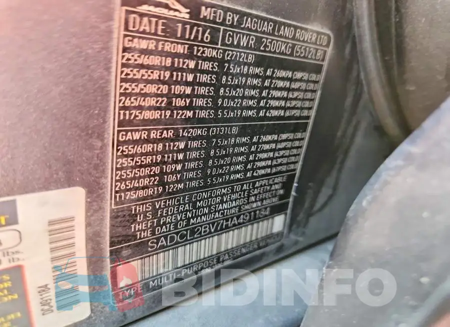 SADCL2BV7HA491184 Photo# 14