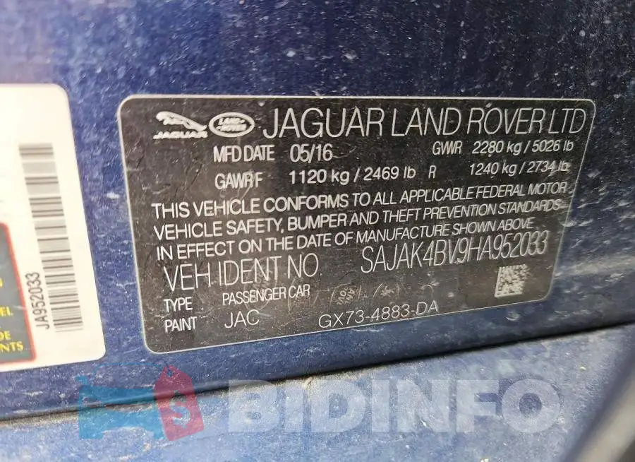 SAJAK4BV9HA952033 Photo# 12