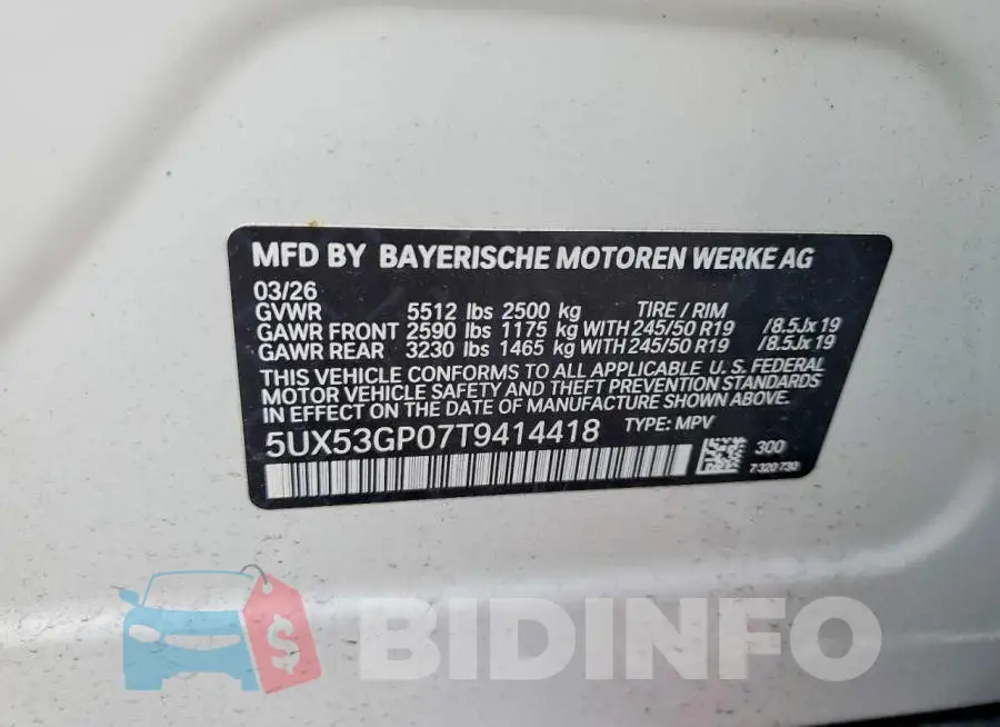 5UX53GP07T9414418 Photo# 13