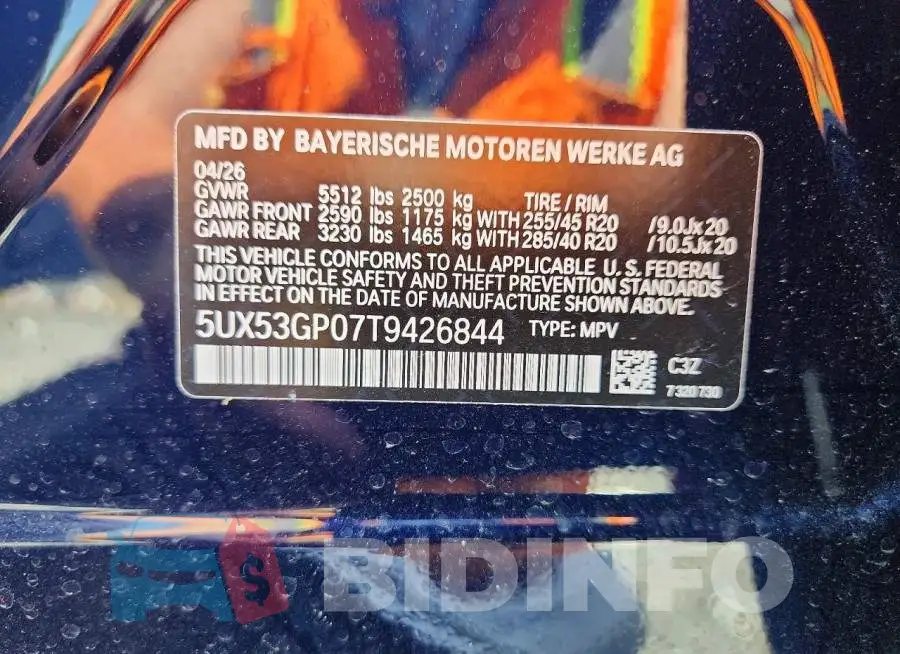 5UX53GP07T9426844 Photo# 13