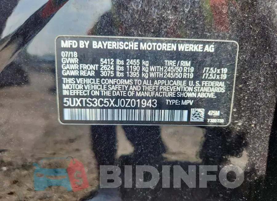 5UXTS3C5XJ0Z01943 Photo# 13