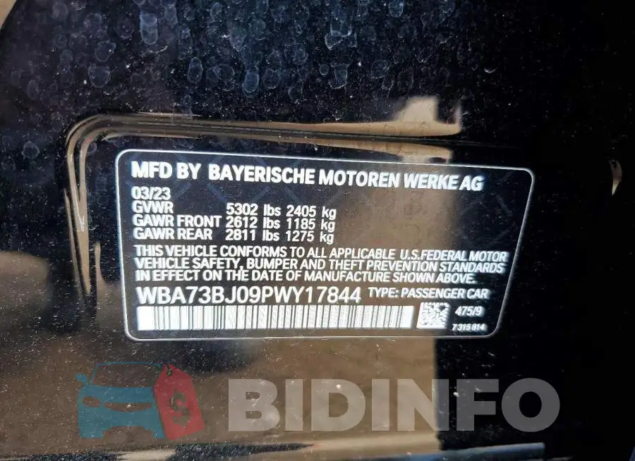 WBA73BJ09PWY17844 Photo# 12