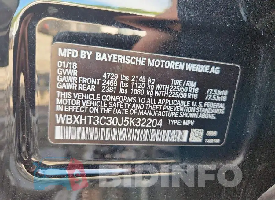 WBXHT3C30J5K32204 Photo# 13