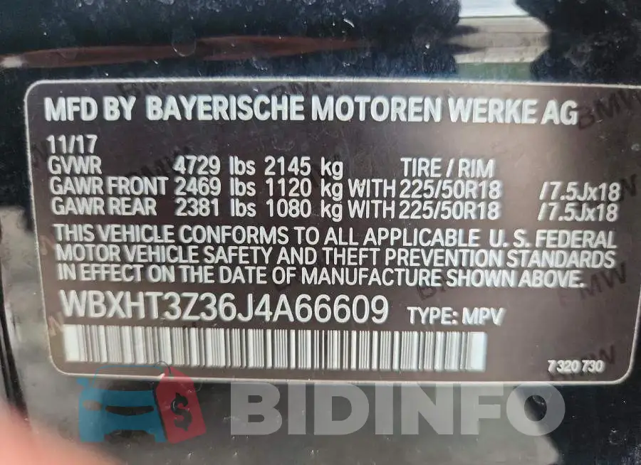 WBXHT3Z36J4A66609 Photo# 13
