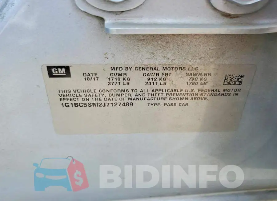1G1BC5SM2J7127489 Photo# 12