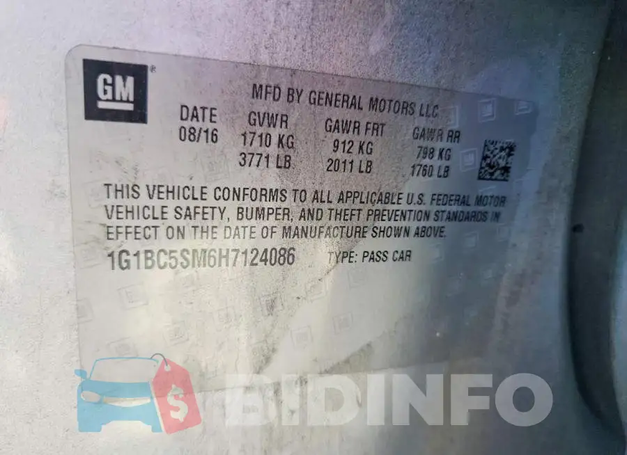 1G1BC5SM6H7124086 Photo# 13