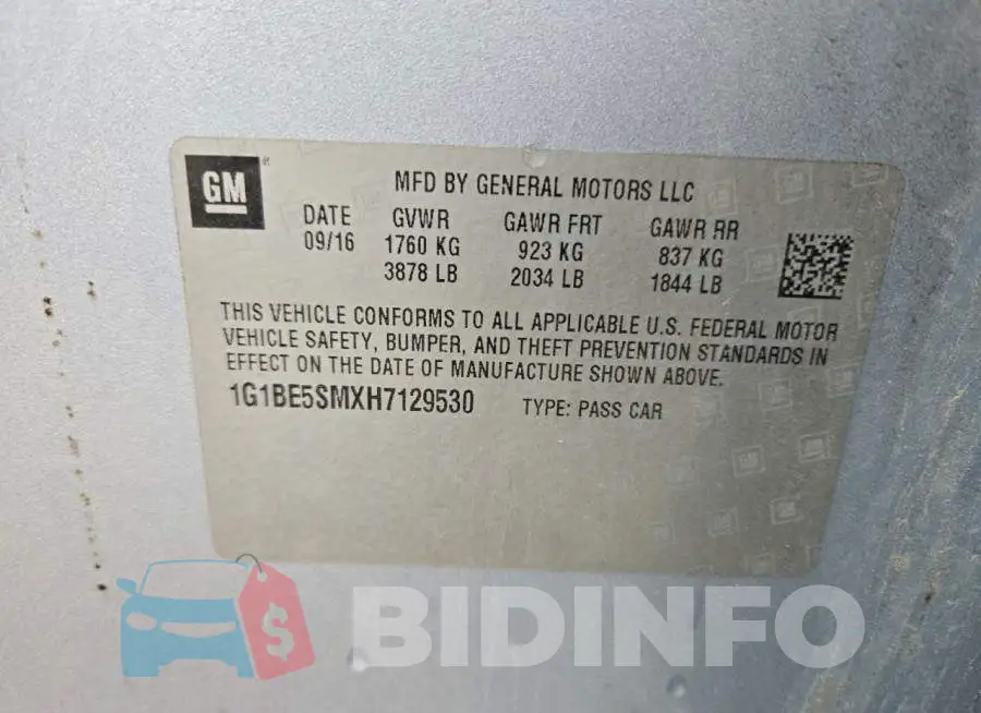 1G1BE5SMXH7129530 Photo# 12